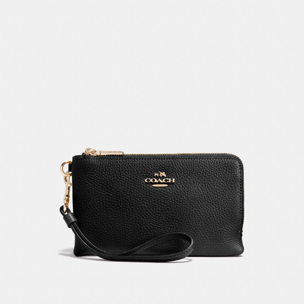 COACH®,Double Corner Zip Wristlet,,Front View