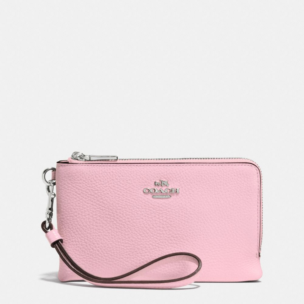 Coach Leather Wristlet Dusty Pink