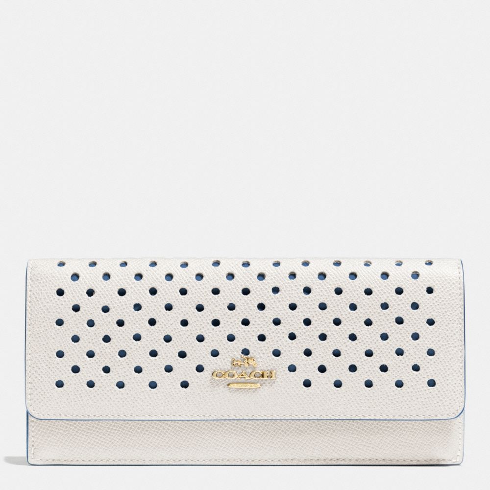 Soft Wallet In Perforated Leather