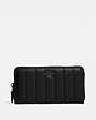 COACH®,ACCORDION ZIP WALLET WITH QUILTING,Smooth Leather,Mini,Pewter/Black,Front View
