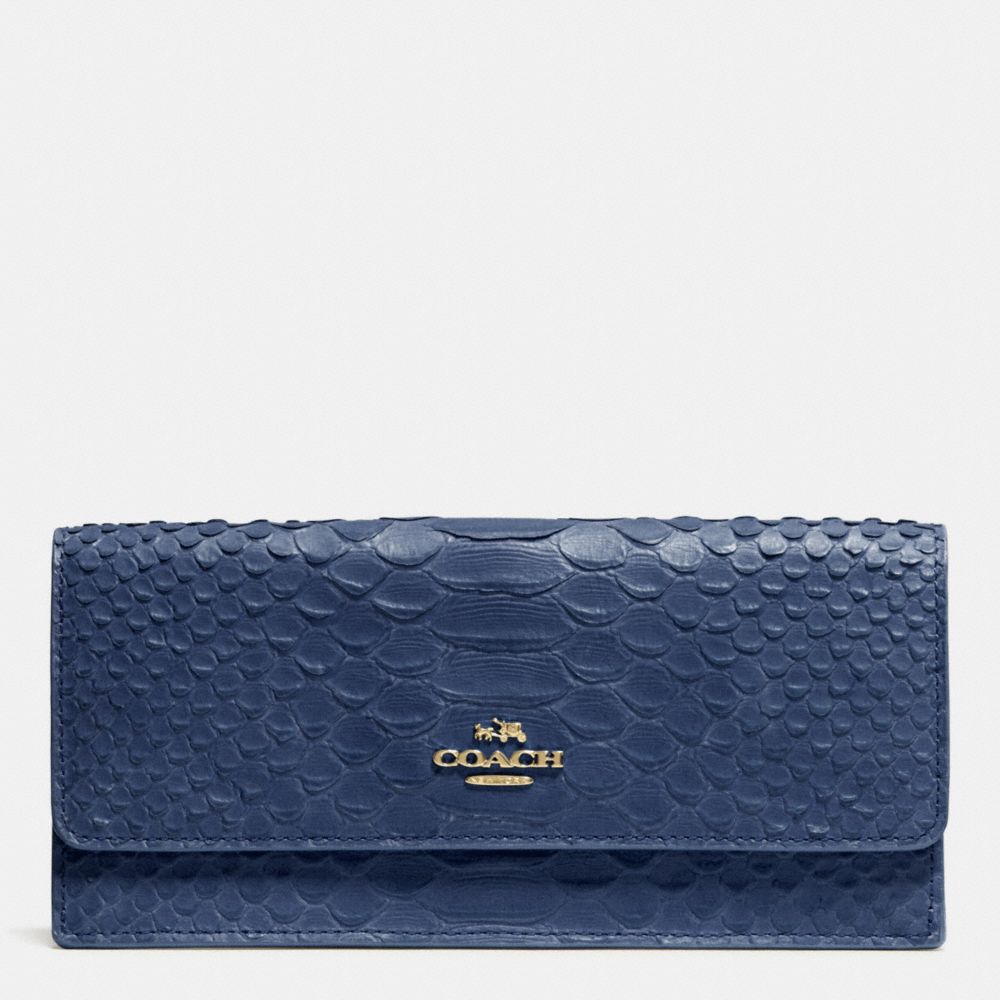 Soft Wallet In Python Embossed Leather