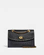 COACH®,PARKER IN SIGNATURE LEATHER WITH RIVETS,Leather,Medium,Brass/Black,Front View