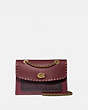 COACH®,PARKER IN SIGNATURE LEATHER WITH RIVETS,Leather,Medium,Brass/Oxblood Multi,Front View