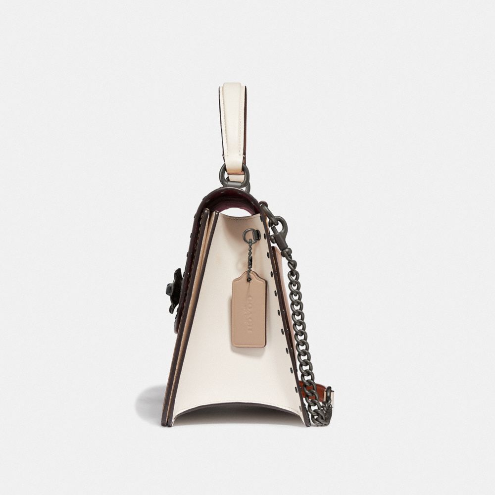 COACH® | Parker Top Handle In Signature Canvas With Rivets