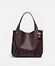 COACH®,HARMONY HOBO,Leather,Medium,Brass/Oxblood,Front View