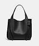 COACH®,HARMONY HOBO,Leather,Medium,Pewter/Black,Front View