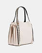 COACH®,HARMONY HOBO IN COLORBLOCK WITH SNAKESKIN DETAIL,Leather,X-Large,Brass/Chalk,Angle View