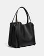 COACH®,HARMONY HOBO 33,Leather,X-Large,Pewter/Black,Angle View