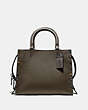 COACH®,ROGUE BAG 25 WITH RIVETS,Leather,Medium,V5/Dark Olive,Front View