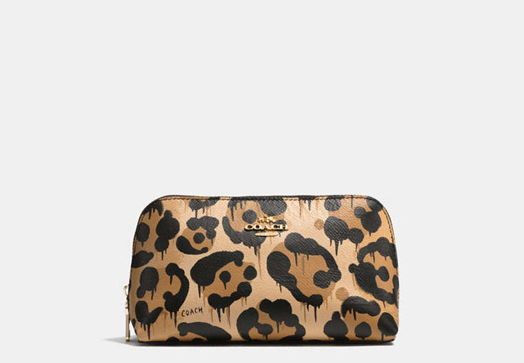 Cosmetic Case 17 In Wild Beast Print Leather
