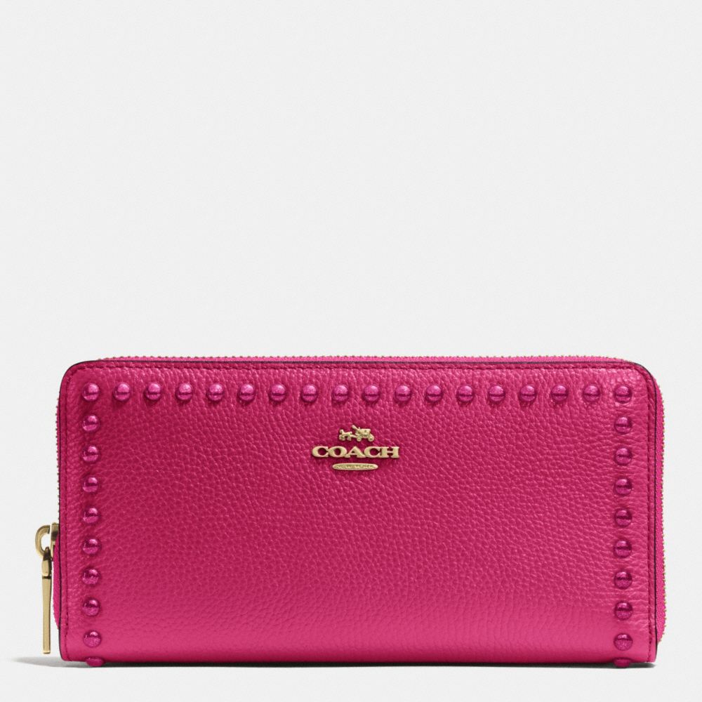 COACH®,Cuir,Or Clair/Cerise,Front View