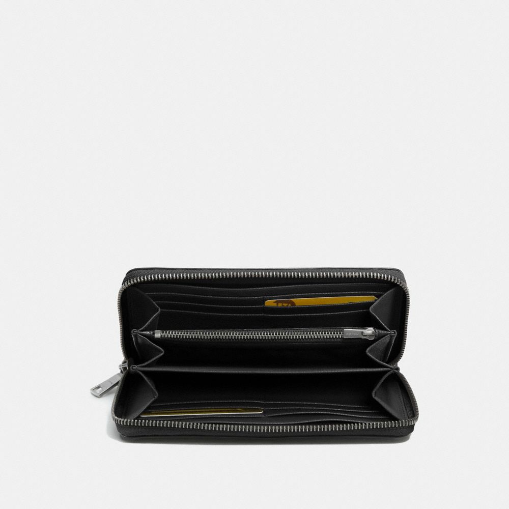 COACH®,ACCORDION ZIP WALLET WITH LACQUER RIVETS,Leather,Black Antique Nickel/Black,Inside View,Top View