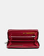 COACH®,ACCORDION ZIP WALLET WITH LACQUER RIVETS,Leather,Silver/Red Currant,Inside View,Top View