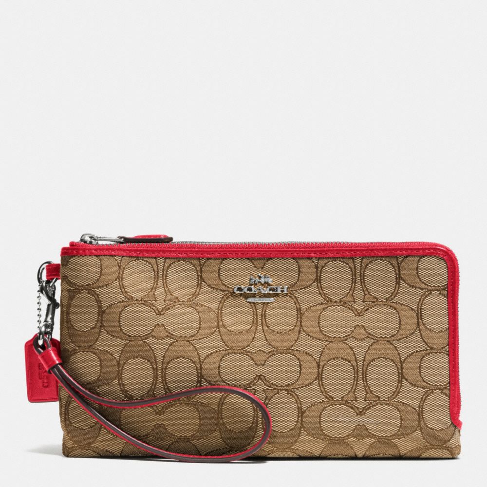 Double Zip Wallet In Signature Fabric | COACH®