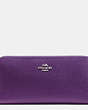 COACH®,ACCORDION ZIP WALLET IN CROSSGRAIN LEATHER,Leather,Silver/Violet,Front View