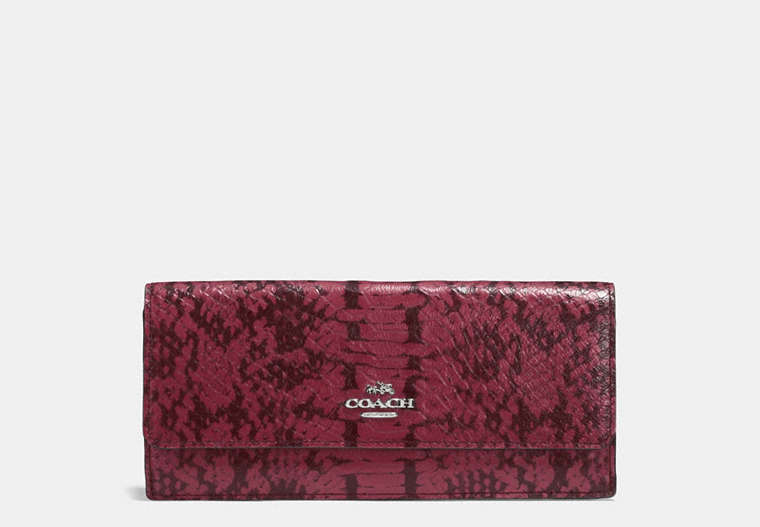 Soft Wallet In Colorblock Exotic Embossed Leather