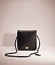 COACH®,VINTAGE COMPACT POUCH,Smooth Leather,Brass/Black,Front View