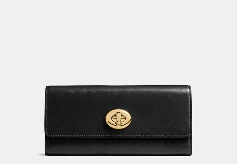 Turnlock Slim Envelope Wallet In Smooth Leather