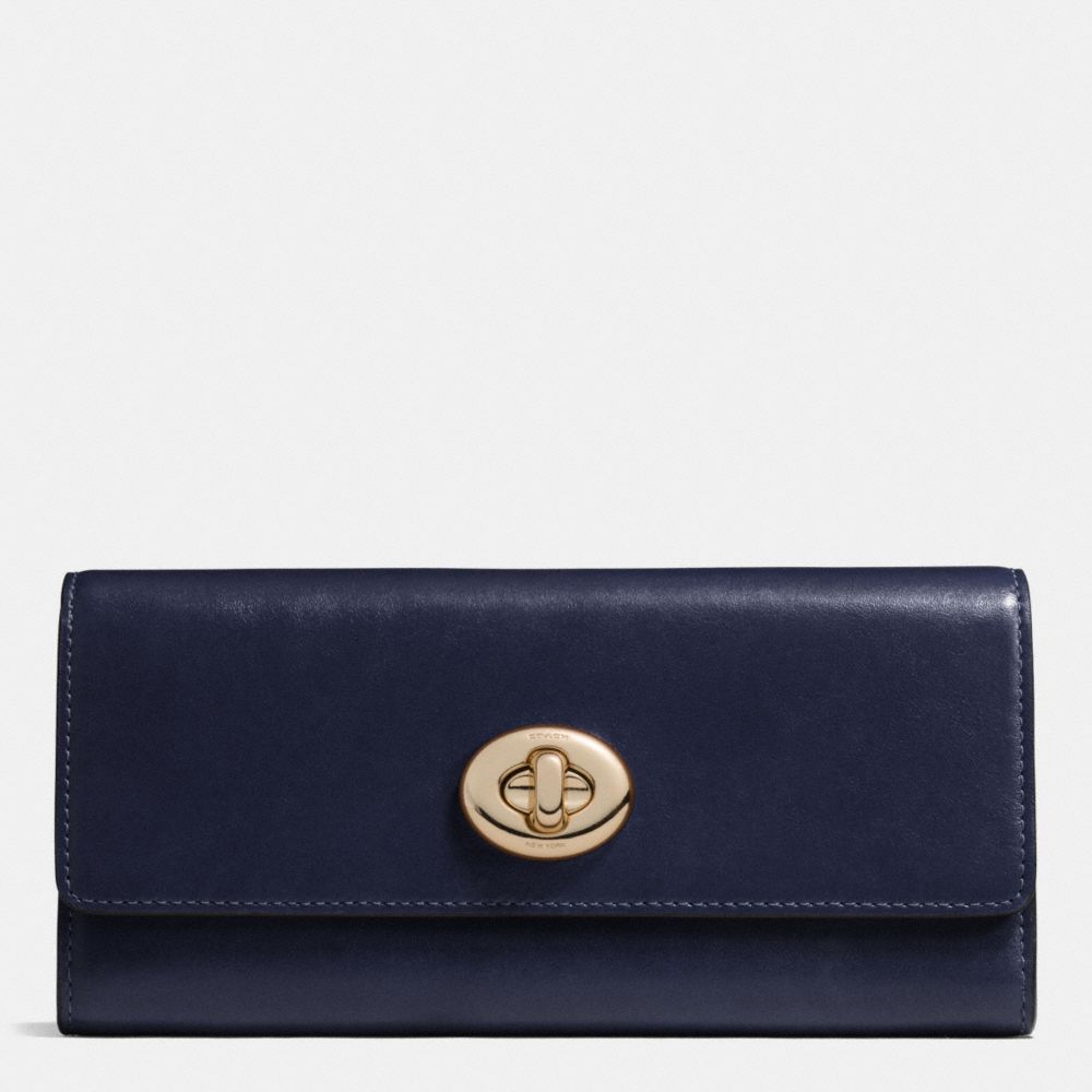 Turnlock Slim Envelope Wallet In Smooth Leather COACH