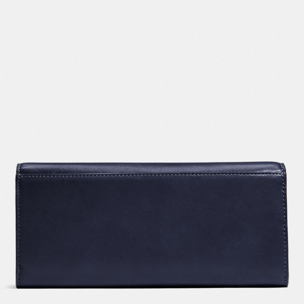 Turnlock Slim Portefeuille Enveloppe En Cuir Lisse