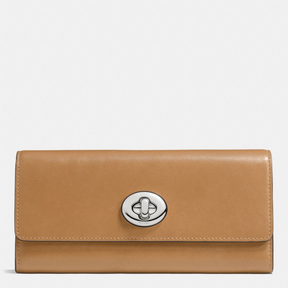 Turnlock Slim Envelope Wallet In Smooth Leather
