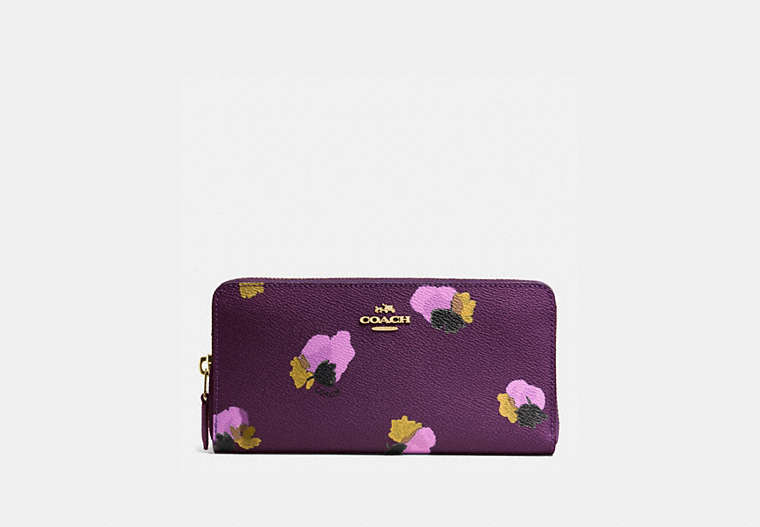 Accordion Zip Wallet In Floral Print Coated Canvas