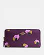 COACH®,ACCORDION ZIP WALLET IN FLORAL PRINT COATED CANVAS,nonlogopvc,Light Gold/Plum Multi,Front View