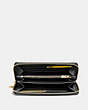 COACH®,ACCORDION ZIP WALLET,Leather,Light Gold/Black,Inside View,Top View