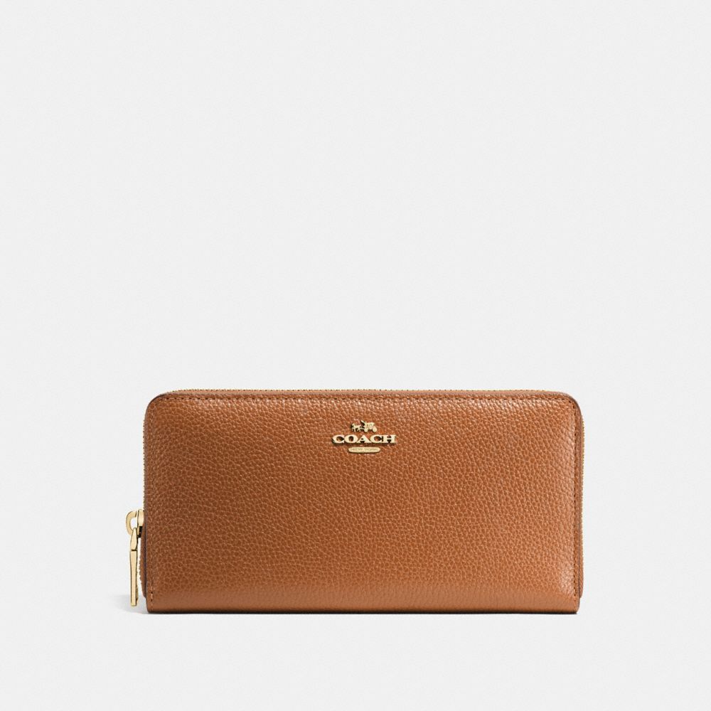 COACH®,Cuir,Or Clair/Selle,Front View