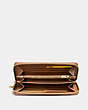 COACH®,ACCORDION ZIP WALLET,Leather,Light Gold/Saddle,Inside View,Top View