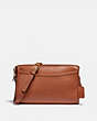 COACH®,RESTORED TAYLOR ZIP BAG,Smooth Leather,Medium,Brass/British Tan,Front View