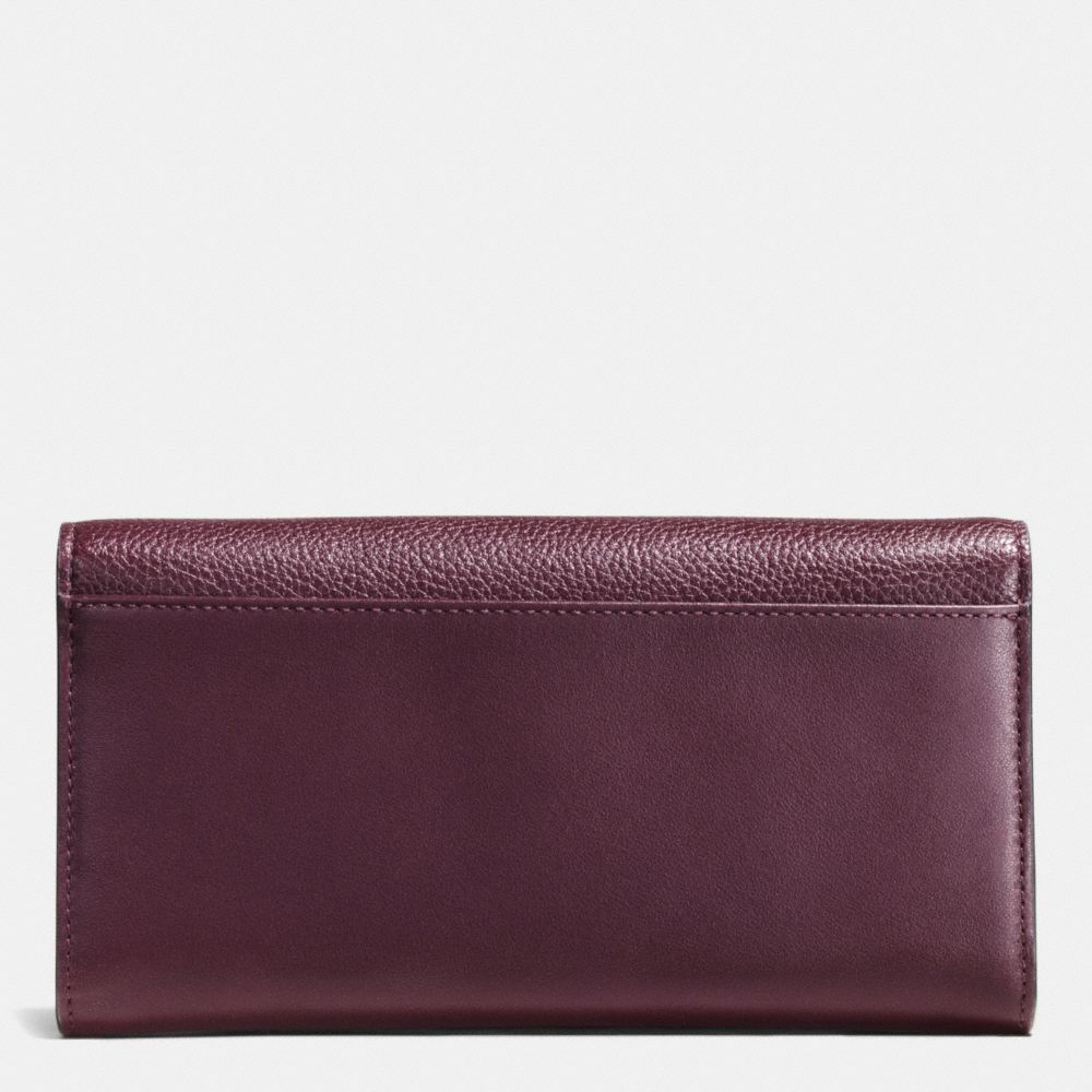 Double Flap Wallet In Colorblock Leather