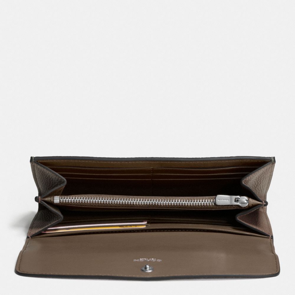 Double Flap Wallet In Colorblock Leather