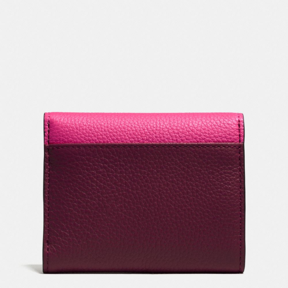 Double Flap Small Wallet In Colorblock Leather