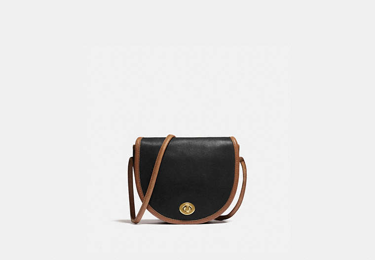 COACH®,VINTAGE MINI BAG,Smooth Leather,Brass/Black Multi,Front View