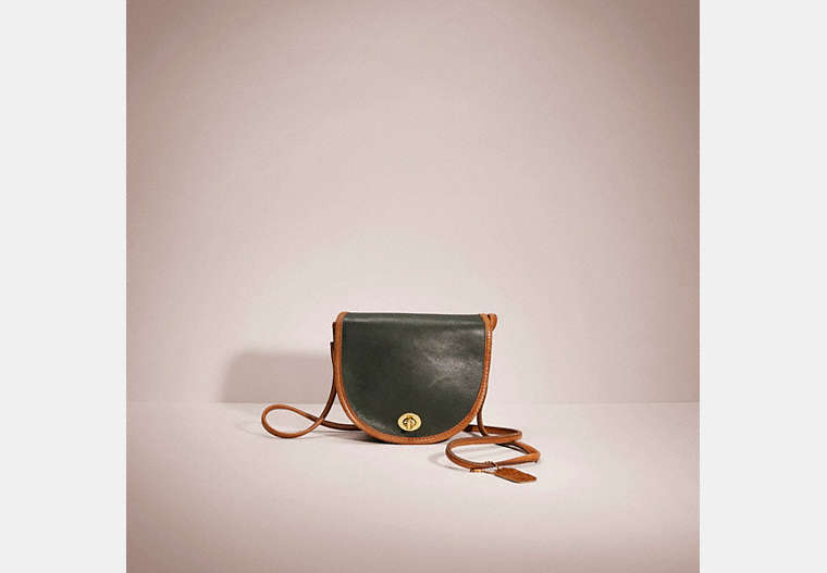 COACH®,VINTAGE MINI BAG,Smooth Leather,Brass/Bottlegreen Multi,Front View