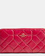 COACH®,ACCORDION ZIP WALLET,Leather,Light Gold/True Red,Front View