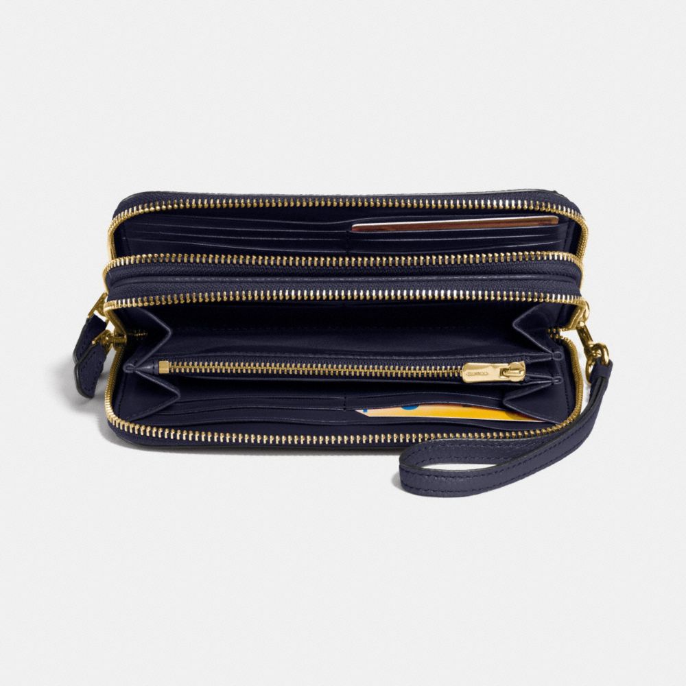 Double Accordion Zip Wallet In Polished Pebble Leather COACH