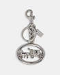 COACH®,HORSE AND CARRIAGE BAG CHARM,Metal,Silver,Front View