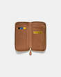 COACH®,MEDIUM ZIP AROUND WALLET IN CROSSGRAIN LEATHER,Leather,Light Gold/Saddle,Inside View,Top View