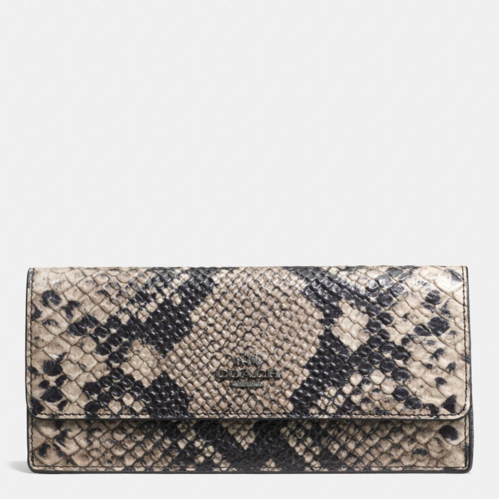 COACH Soft Wallet In Python Embossed Leather