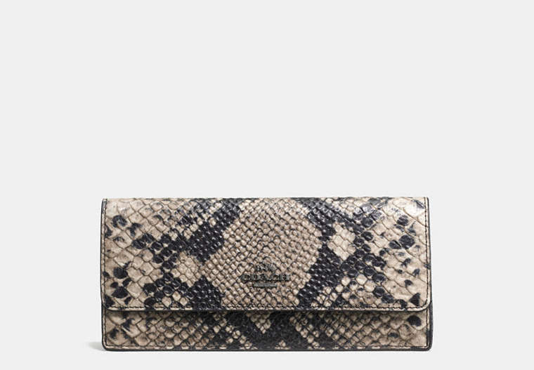 Soft Wallet In Python Embossed Leather