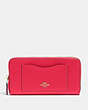 COACH®,ACCORDION ZIP WALLET,pusplitleather,Gold/Electric Pink,Front View