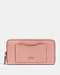 COACH®,ACCORDION ZIP WALLET,pusplitleather,Silver/Light Blush,Front View