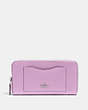COACH®,ACCORDION ZIP WALLET,pusplitleather,Silver/Violet Orchid,Front View
