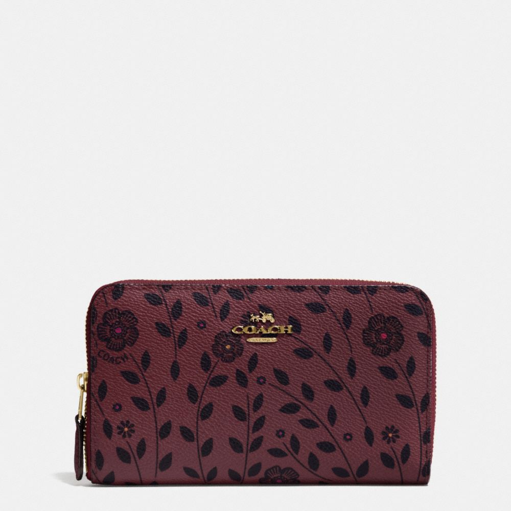 Medium Zip Around Wallet With Willow Floral Print