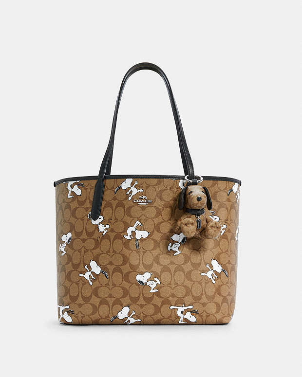 Coach X Peanuts Snoopy Collectible Bag Charm In Signature Canvas