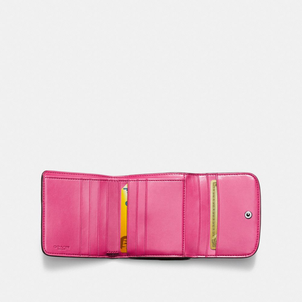 COACH®,Small Wallet With Willow Floral Print,,Inside View,Top View