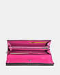 COACH®,COACH SWAGGER SLIM ENVELOPE WALLET,Leather,Gunmetal/Cerise,Inside View,Top View