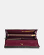 COACH®,COACH SWAGGER SLIM ENVELOPE WALLET,Leather,Light Gold/Burgundy,Inside View,Top View